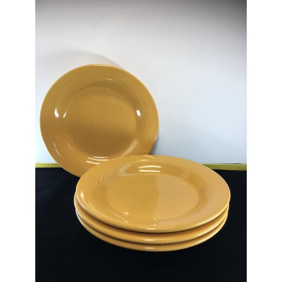 Style Happy Stoneware Rimmed Soup Pasta Bowls Yellow 9.5'' - Set of 4 - Picture 1 of 13